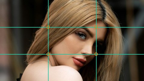 A portrait with the rule-of-thirds grid