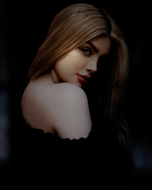 The same portrait lit with the Da Vinci light