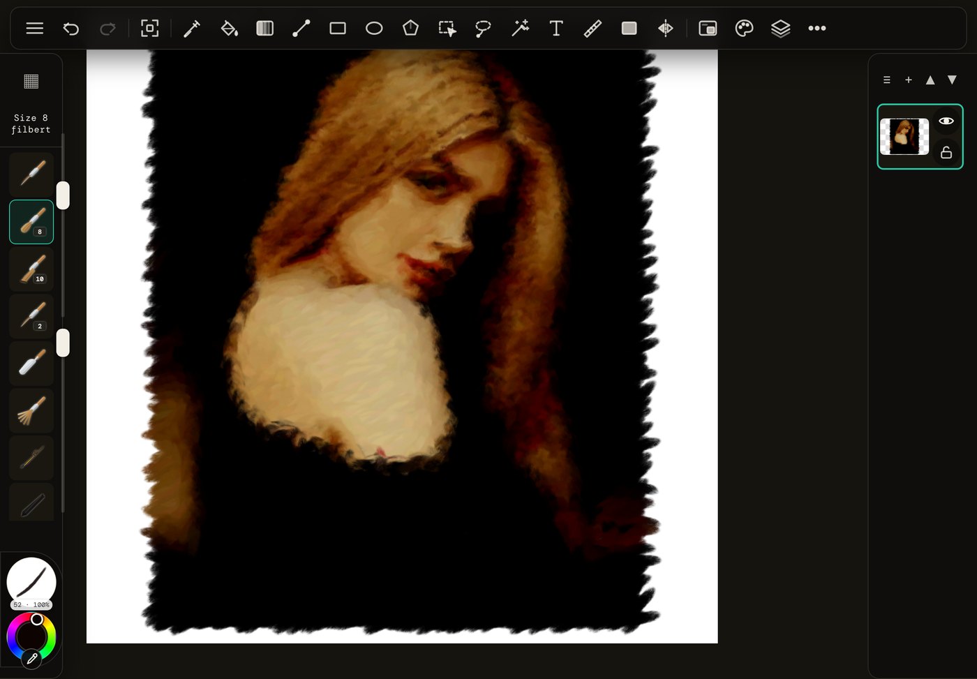 The VOLUX Pad with a painted study of the candle-lit portrait